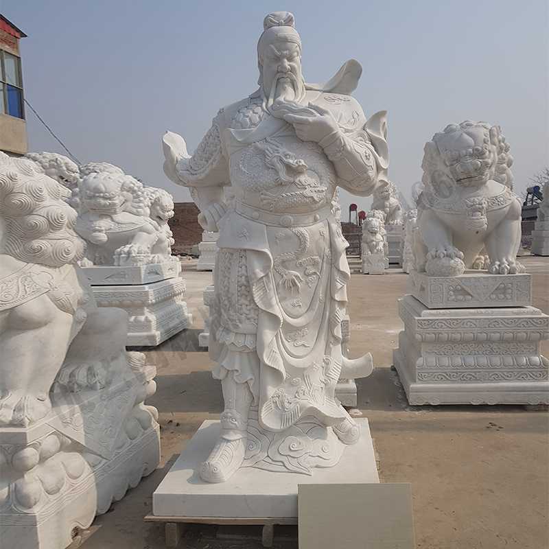 漢白玉關(guān)公像，石雕關(guān)公像，大理石關(guān)公雕像，關(guān)羽雕像，河北石雕關(guān)公廠家.jpg