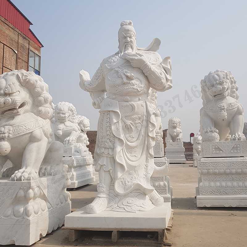漢白玉關(guān)公像，石雕關(guān)公像，大理石關(guān)公雕像，關(guān)羽雕像，河北石雕關(guān)公廠家2.jpg
